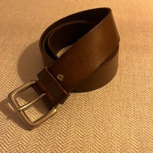 Classic Martin + Osa Brown Leather Belt with Silver Buckle